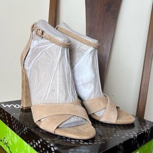 Sam Edelman Beige Suede Heeled Sandals size 10